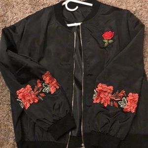 Rose patched jacket